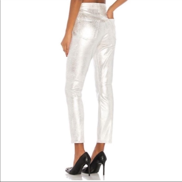 NWT GRLFRND Karolina Silver Metallic Skinny Jean - Picture 4 of 11